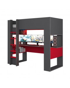 Letto a Castello con Scrivania 5050 Colore Antracite Rosso Prezzo