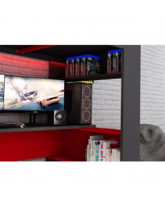 Letto a Castello con Scrivania 5050 Colore Antracite Rosso Prezzo