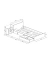 Letto vintage con comodino estraibile 1666 colore bianco
