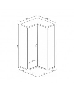 Armadio Angolare 98x96x223h Colore Bianco Consumato Celeste