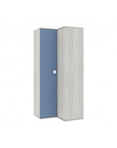 Armadio Angolare 98x96x223h Colore Bianco Consumato Celeste