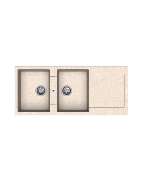 Lavello 2 vasche e gocciolatoio avena Enigma D200