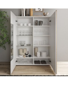 Vetrina 2 Ante Sabry Colore Bianco Lucido Rovere Kadiz Prezzo