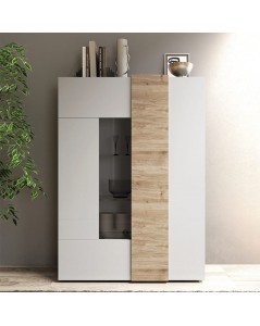 Vetrina 2 Ante Sabry Colore Bianco Lucido Rovere Kadiz Prezzo
