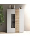 Vetrina 2 ante Sabry colore bianco lucido rovere Kadiz