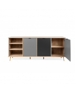Madia 3 ante vano a giorno 209,6x40x88,3 Epik56 colore rovere antracite grigio