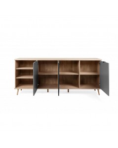 Madia 3 ante vano a giorno 209,6x40x88,3 Epik56 colore rovere antracite grigio