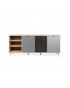 Madia 3 ante vano a giorno 209,6x40x88,3 Epik56 colore rovere antracite grigio