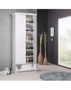 Armadio Scarpiera Due Ante e Cassetto Landwood13 Colore Bianco