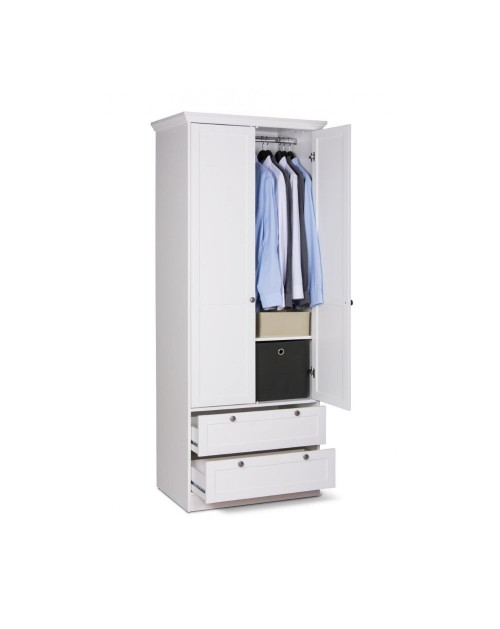 Armadio due ante e due cassetti Landwood14 colore bianco