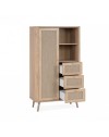 Credenza 3 cassetti e anta effetto rafia KUTA53 colore rovere sonoma