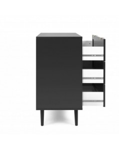 Cassettiera 3 Cassetti con Frontali Vimini Vienna03A Colore Nero