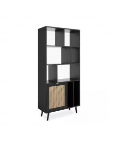 Libreria con frontali effetto vimini Vienna20A colore nero