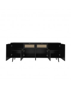 Madia 4 ante e 2 cassetti con frontali effetto vimini Vienna51B colore nero