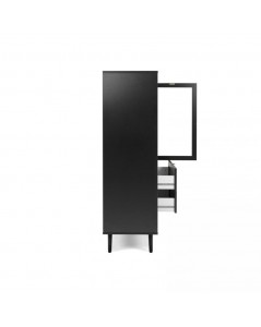 Vetrina 2 ante e 2 cassetti con frontali effetto vimini Vienna53A colore nero