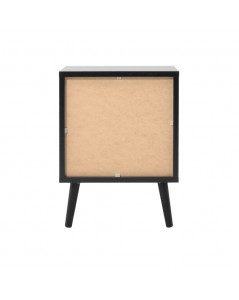 Comodino 2 Cassetti con Frontali Effetto Vimini Vienna61A Colore Nero