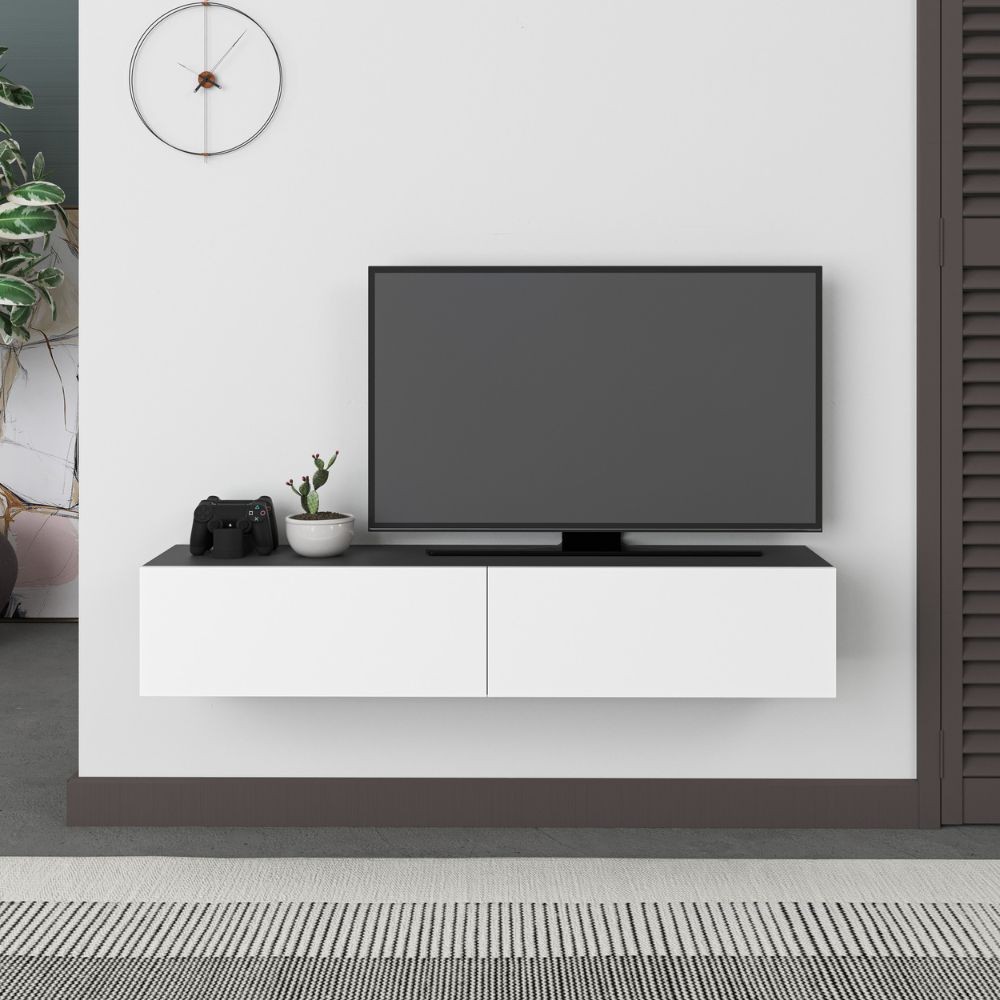Mobile porta Tv sospeso ante a ribalta Francy colore antracite bianco