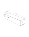 Mobile porta Tv sospeso ante a ribalta Francy colore rovere antracite 135 cm