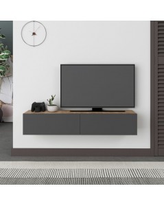 Mobile porta Tv sospeso ante a ribalta Francy colore rovere antracite