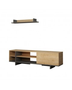 Mobile Porta TV Stockton con mensola a muro colore rovere prezzo