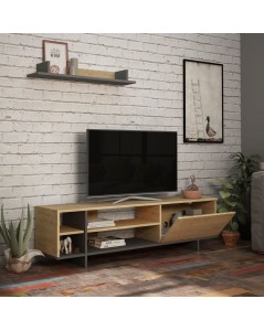 Mobile Porta TV Stockton con mensola a muro colore rovere prezzo