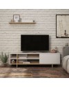 Mobile porta Tv Stockton con mensola a muro colore bianco