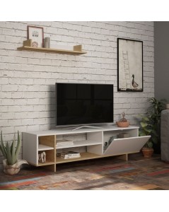 Mobile Porta Tv Stockton con mensola a muro colore bianco prezzo