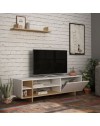 Mobile porta Tv Stockton con mensola a muro colore bianco