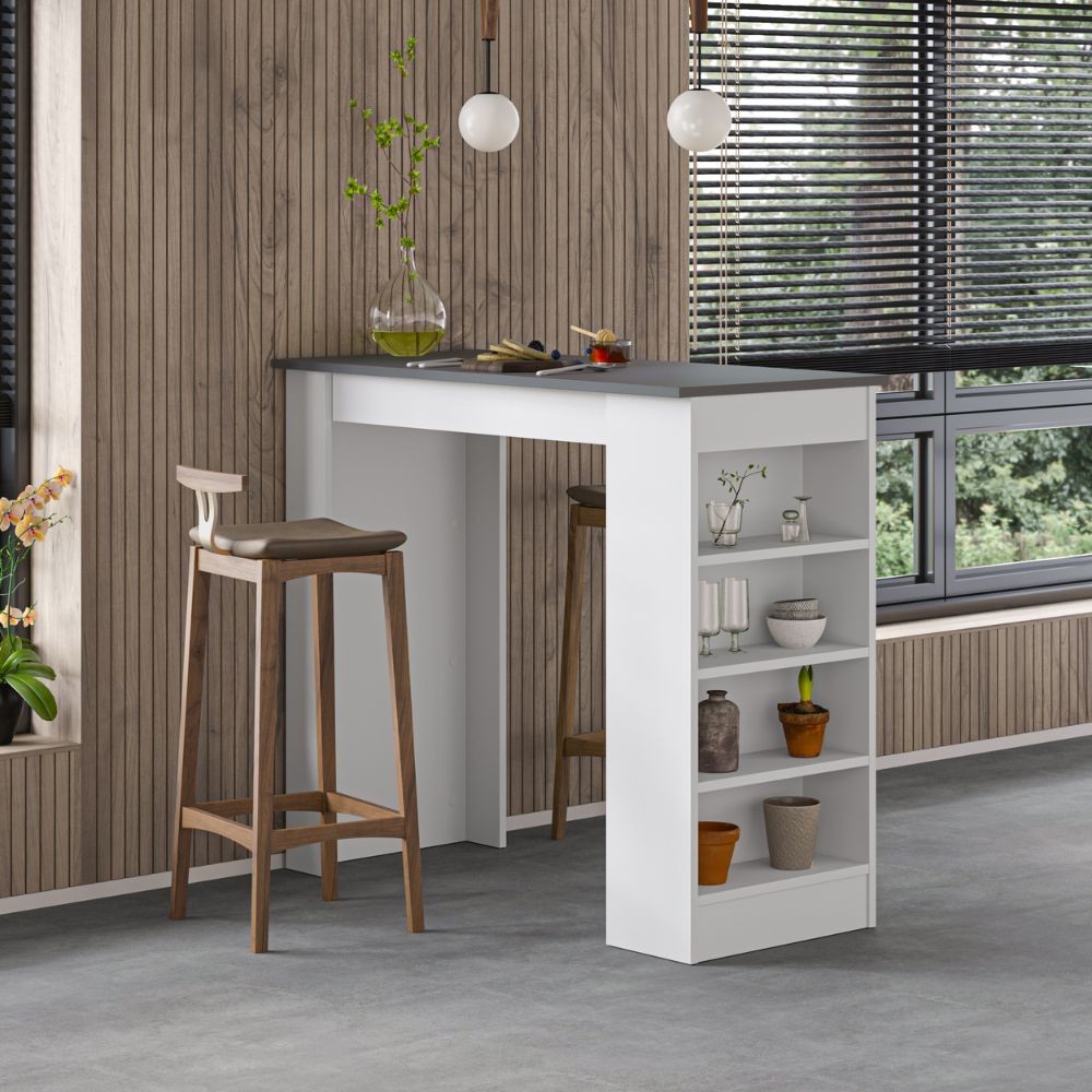 Penisola da cucina Swallow colore bianco con piano antracite