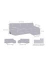 Copridivano penisola destra grigio Troya elastico 250-310 bracciolo lungo