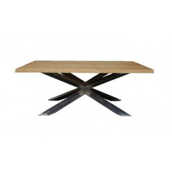 Tavolo con piano in legno e struttura acciaio. Taranta