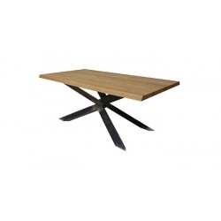 Tavolo con piano in legno e struttura acciaio. Taranta