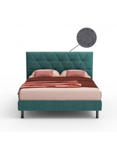 Letto Matrimoniale Contenitore Testiera Trapuntata Cody Colore Grigio