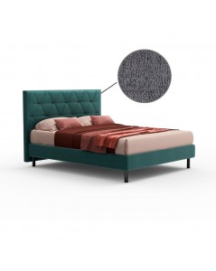 Letto Matrimoniale Contenitore Testiera Trapuntata Cody Colore Grigio