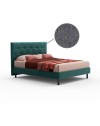 Letto matrimoniale contenitore testiera trapuntata Cody colore grigio