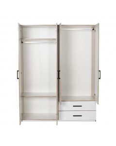 Armadio 4 Ante e 2 Cassetti Colore Bianco e Rovere Prezzo