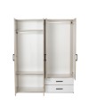 Armadio 4 ante e 2 cassetti 120x170x40 TPGR422023 colore bianco e rovere