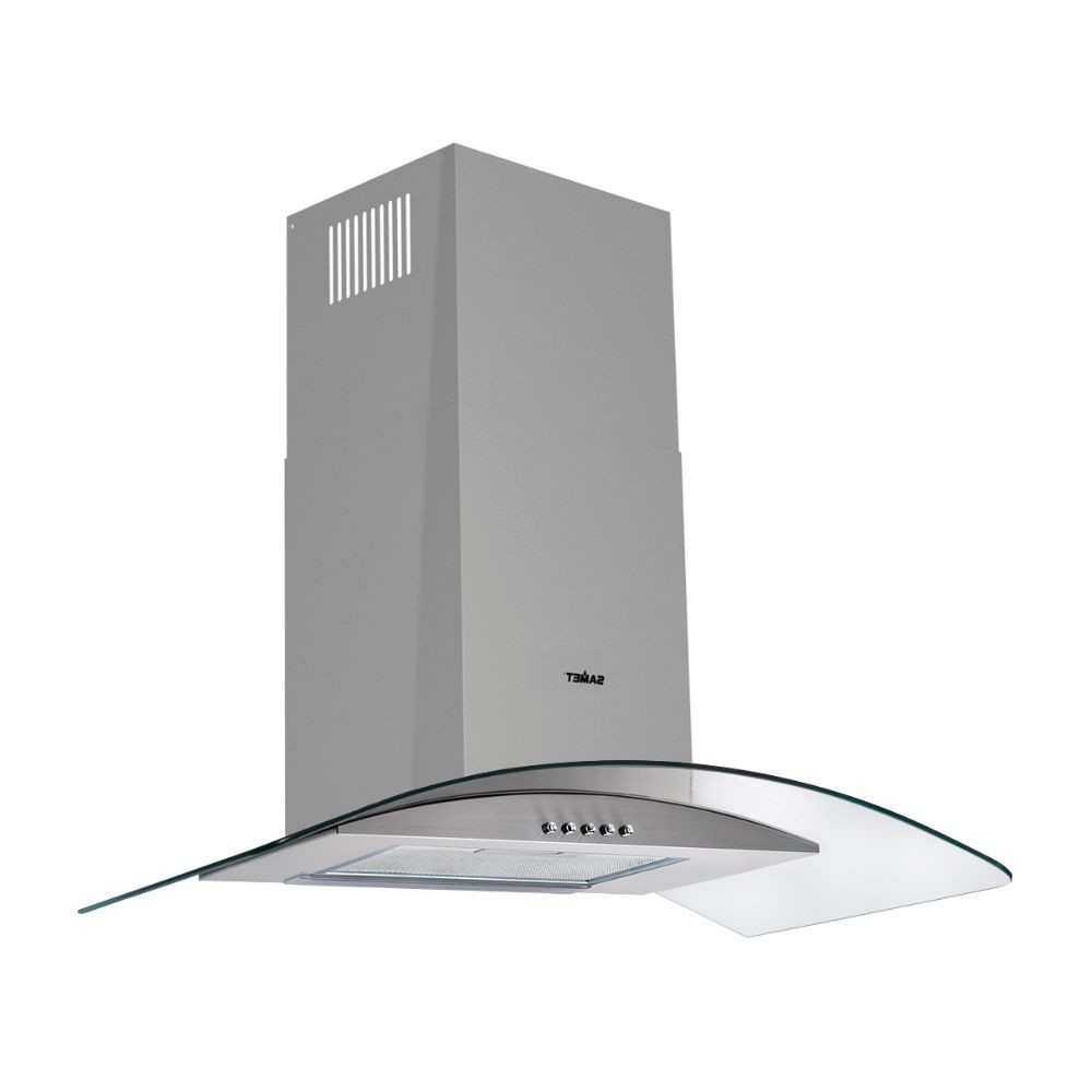 Cappa inox da parete 90 cm cupolino in vetro WETH 90 Samet
