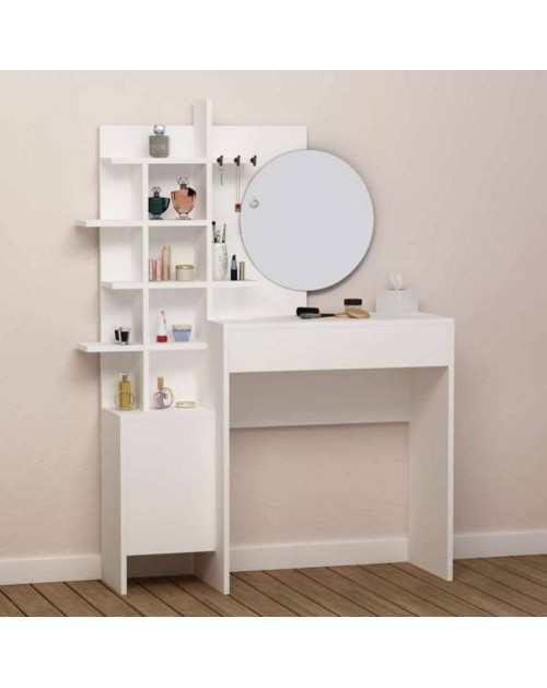 Toeletta trucco Mup con vani a giorno colore bianco