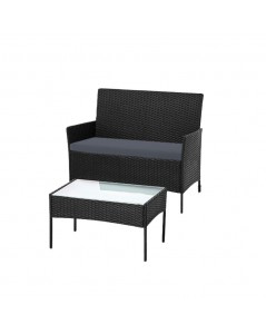 Salotto da Giardino in Rattan Colore Nero WRS008 Prezzo