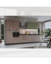 Cucina 360 cm noce stelvio verde pesto con elettrodomestici Iris