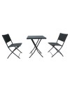 Set tavolo e sedie pieghevoli rattan colore nero WRB015