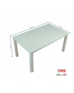 Tavolo rettangolare Wood bianco da esterno 150x90