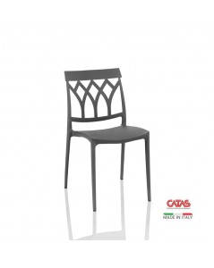 Sedia Polipropilene schienale disegno geometrico Salim grigio metal