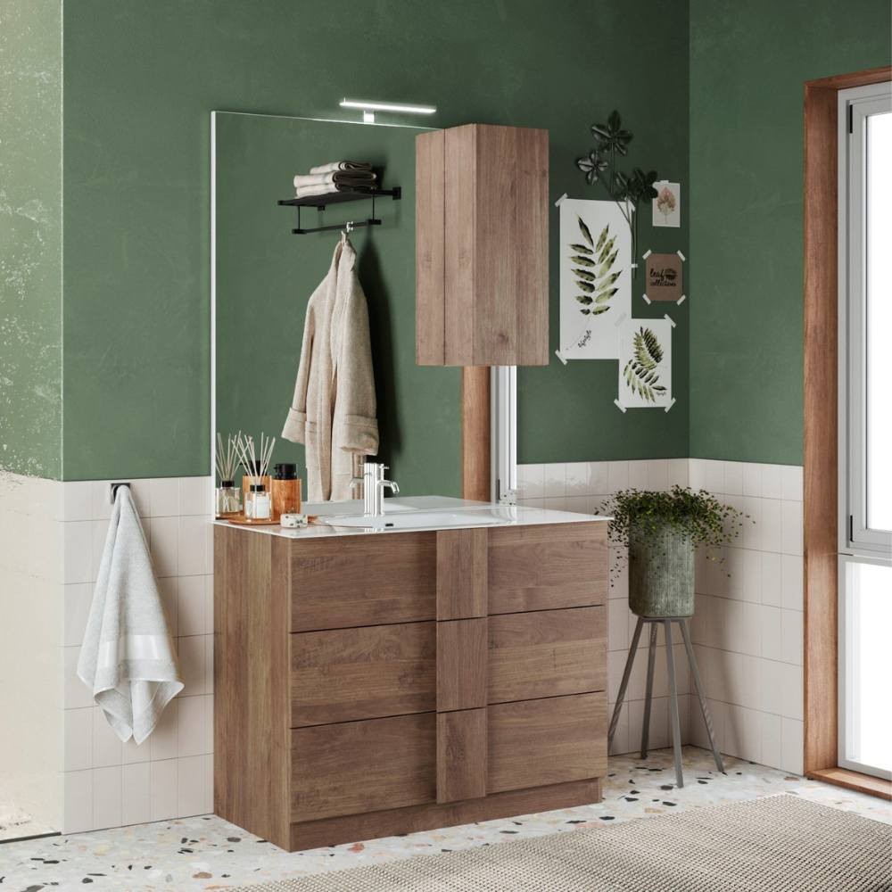 Mobile bagno 3 cassetti Salemi60 colore rovere mercure