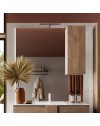 Specchio bagno con pensile e lampada LED Salemi 100x110h colore rovere mercure