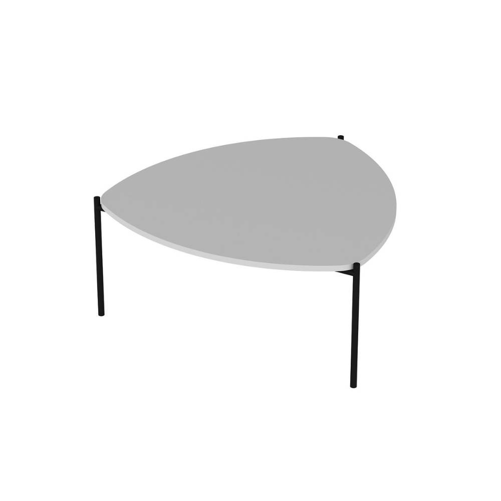 Yaheetech Tavolino Basso da Salotto Bianco Tavolino da caffè a 3 Ripiani Design Moderno a Forma