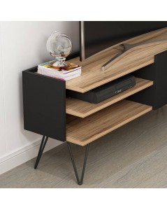 Mobile Porta Tv con anta a ribalta Aral 124 colore nero e noce
