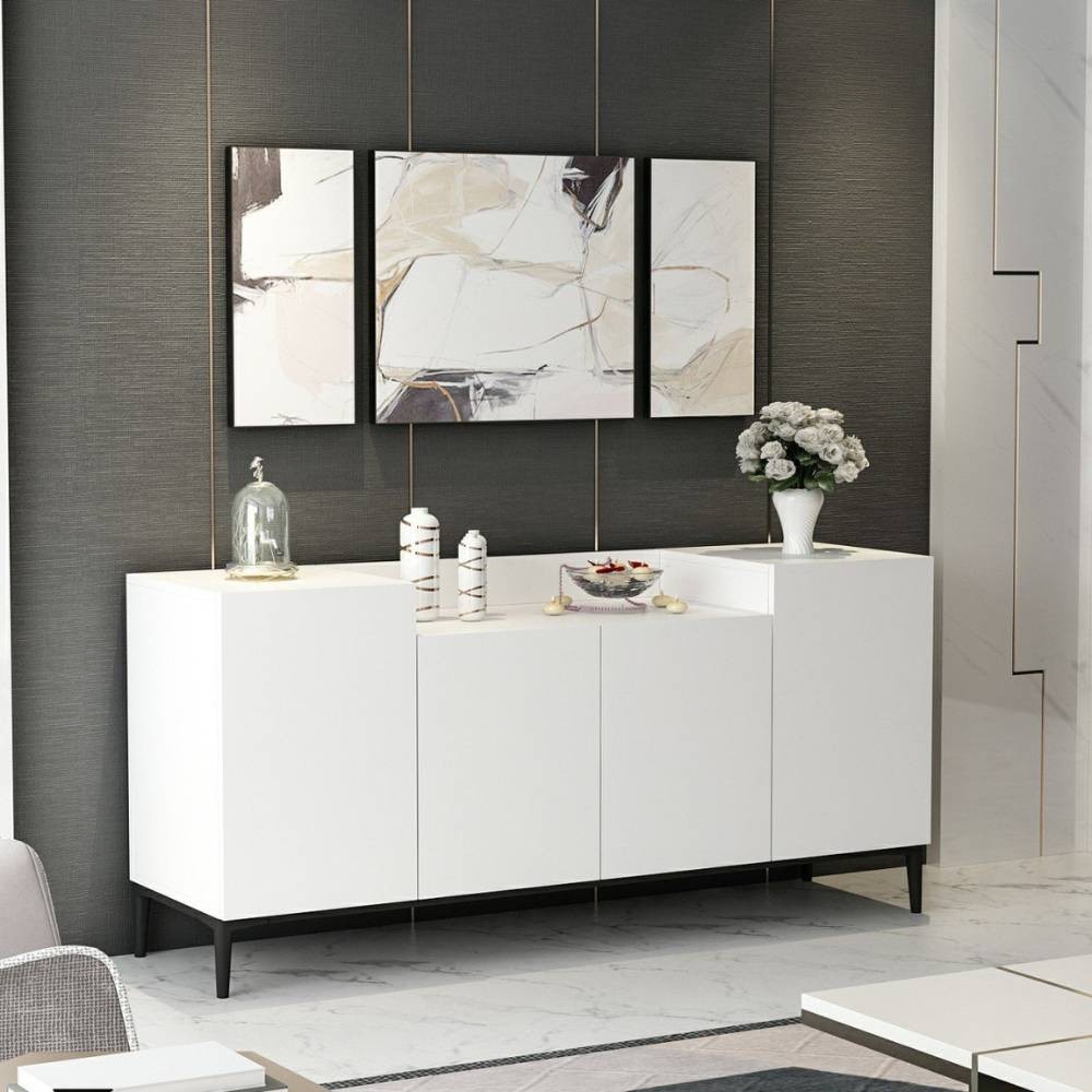 Madia 4 ante Ellaria 160x42x75h colore bianco