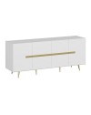 Madia 4 ante Jose 180x47x75h colore bianco particolari oro